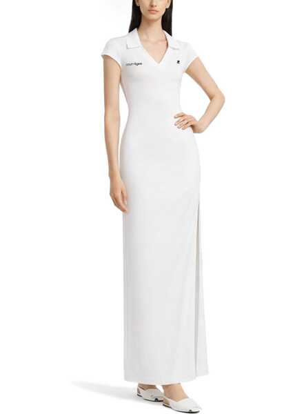 Tricouri Polo COURRGES Long Sports Polo Shirt Dress WHITE Femei (BM 19773968) 2