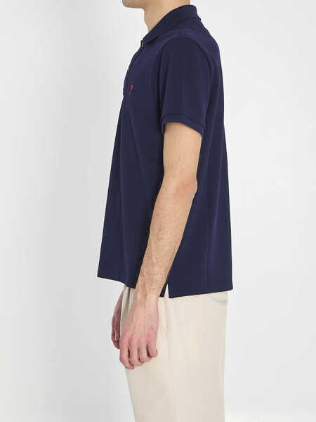 Tricouri Polo AMI Paris Ami De Coeur Polo Shirt BLUE Barbati (BM 19774043) 3