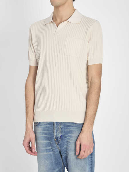 Tricouri Polo Roberto Collina Ribbed Polo Shirt BEIGE Barbati (BM 19774067) 2