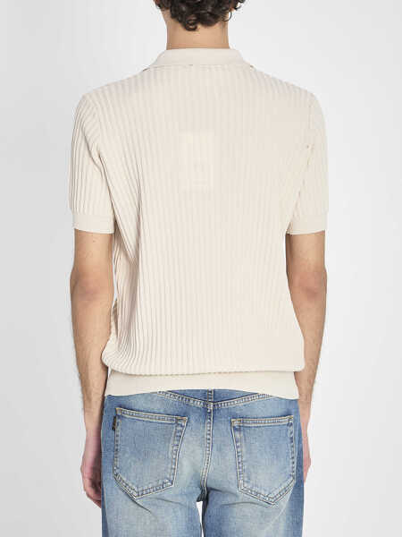 Tricouri Polo Roberto Collina Ribbed Polo Shirt BEIGE Barbati (BM 19774067) 4