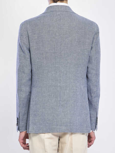 Jachete Tagliatore Jacket In Linen And Cotton BLUE Barbati (BM 19774265) 4