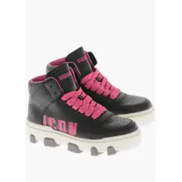 Sneakers Icon Leather High-Top Sneakers Basket With Faded Monogram Femei