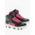 DSQUARED2 Icon Leather High-Top Sneakers Basket With Faded Monogram Pink