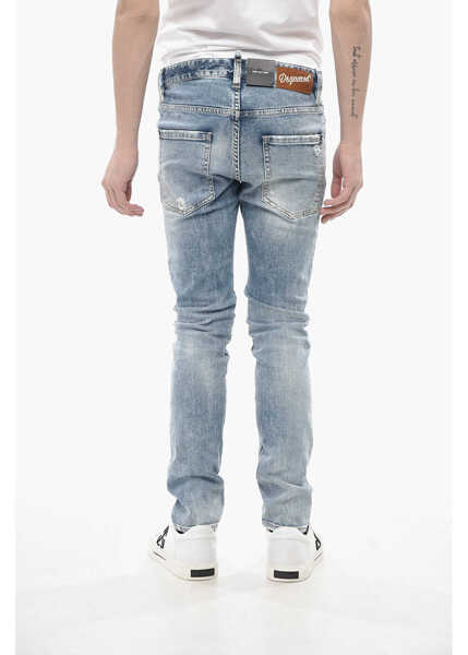 Blugi slim fit DSQUARED2 Jeans Stretch Denim Cool Guy Vintage Effect 15Cm Blue Barbati (BM 19774364) 2