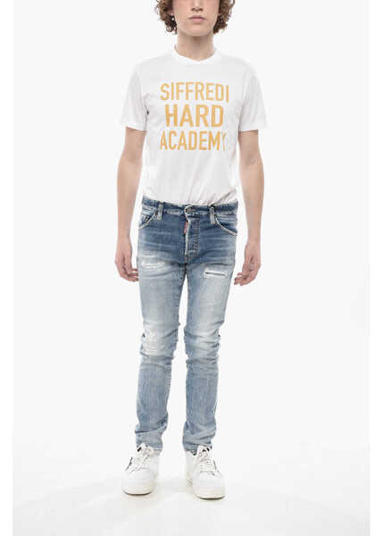 Blugi slim fit DSQUARED2 Jeans Stretch Denim Cool Guy Vintage Effect 15Cm Blue Barbati (BM 19774364) 4