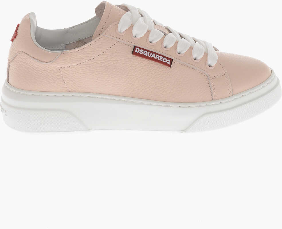 Sneakers DSQUARED2 Hammered Leather Low Sneakers Bumper With Contrasting Sole White Femei (BM 19774391) 3