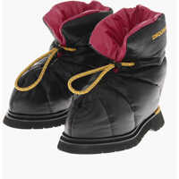 Ghete Nylon Padded Ankle Boots Puffy With Front Drawstring Closure Barbati
