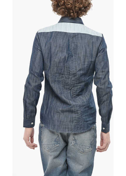 Camasi de blugi DSQUARED2 French-Collar Denim Shirt Blue Barbati (BM 19774418) 2