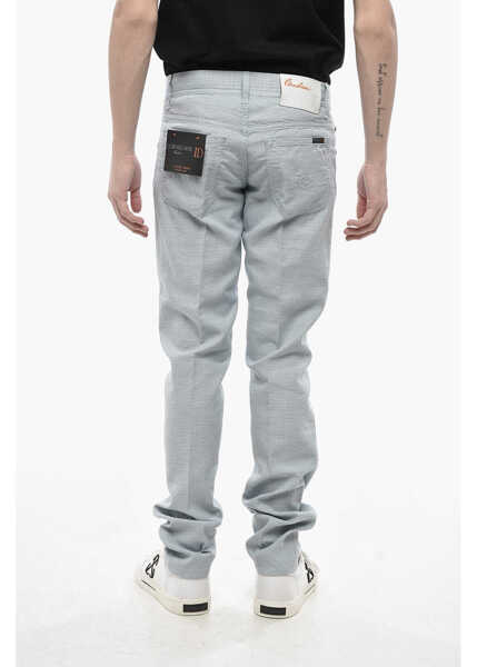 Pantaloni casual CORNELIANI Id Luxury Denim Tonal Embroidered Jeans Light Blue Barbati (BM 19774439) 2