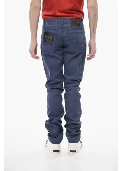 Blugi drepti CORNELIANI Id Luxury Straight Fit Jeans With Embroidered Logo Blue Barbati (BM 19774442) 2
