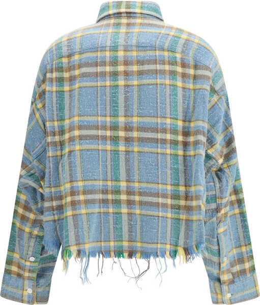 Camasi casual R13 Plaid Shirt with frayed hem LIGHT BLUE PLAID Femei (BM 19774514) 2