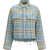 R13 Plaid Shirt with frayed hem LIGHT BLUE PLAID