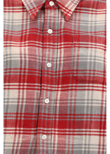 Camasi casual R13 Plaid Shirt with frayed hem RED GREY PLAID Femei (BM 19774520) 3