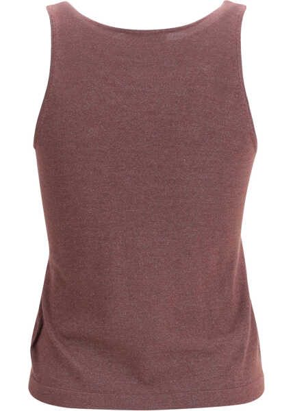 Topuri Brunello Cucinelli Sparkling knit Tank Top RHUBARB Femei (BM 19774544) 2