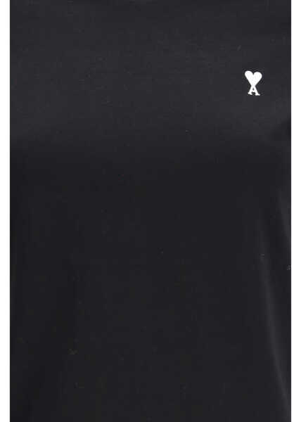 Tricouri AMI Paris Ami De Coeur Cropped T-Shirt NOIR/BLANC CREME Femei (BM 19774553) 3