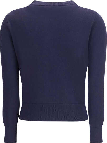 Cardigane AMI Paris Ami De Coeur merino wool Cardigan MARINE/ROUGE Femei (BM 19774559) 2