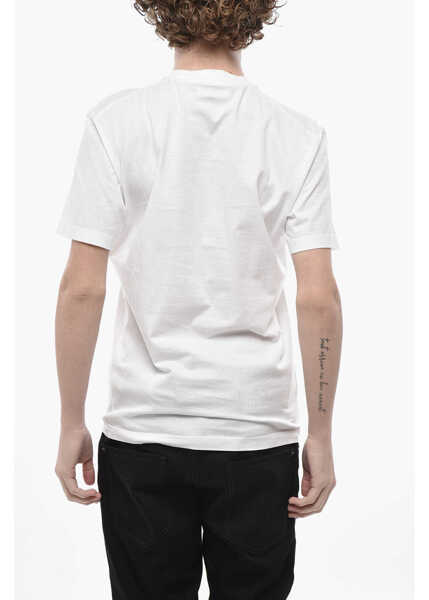 Tricouri DSQUARED2 Crew-Neck Cotton T-Shirt Icon With Contrast Logo White Barbati (BM 19774619) 2