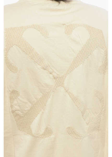 Tricouri Off-White Cotton Crewneck T-Shirt Arrow With Back Embroidery White Barbati (BM 19775009) 3