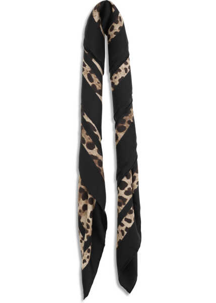 Esarfe Dolce & Gabbana Leopard print silk Scarf LEO MARRONE BDO NERO Femei (BM 19775054) 2