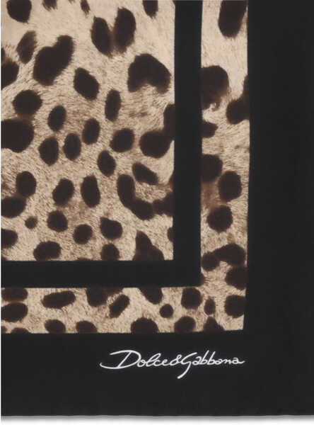 Esarfe Dolce & Gabbana Leopard print silk Scarf LEO MARRONE BDO NERO Femei (BM 19775054) 3