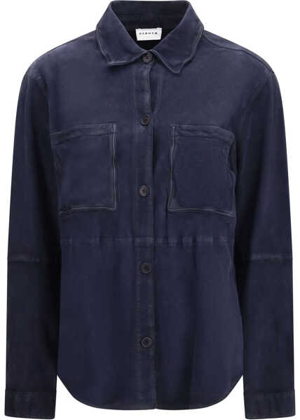Camasi casual P.A.R.O.S.H. Suede Shirt BLU Femei (BM 19775087) 1
