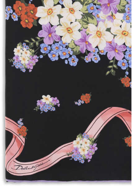 Esarfe Dolce & Gabbana Silk Scarf with floral print FIORELLINI F.NERO Femei (BM 19775153) 3