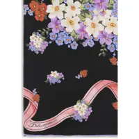 Esarfe Dama - Esarfe Dolce & Gabbana Silk Scarf with floral print FIORELLINI F.NERO Femei (BM 19775153) - B-mall.ro
