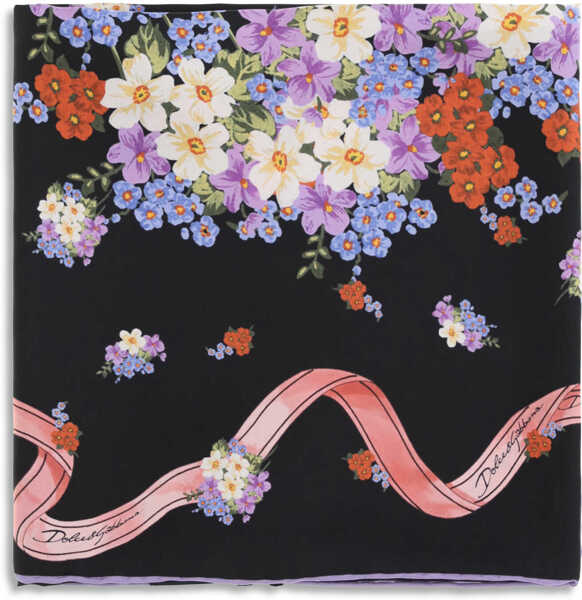 Esarfe Dolce & Gabbana Silk Scarf with floral print FIORELLINI F.NERO Femei (BM 19775153) 1