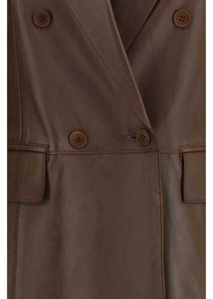 Veste P.A.R.O.S.H. Leather Gilet MARRONE Femei (BM 19775159) 3