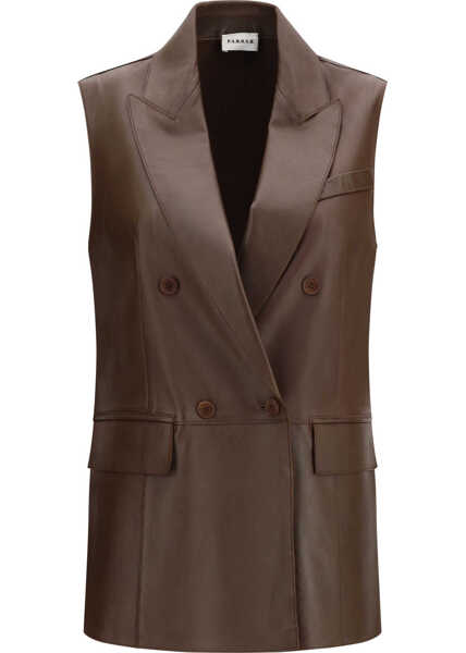 Veste P.A.R.O.S.H. Leather Gilet MARRONE Femei (BM 19775159) 1