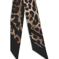 Esarfe Dama - Esarfe Dolce & Gabbana Silk bandeau Scarf LEO MARRONE BDO NERO Femei (BM 19775183) - B-mall.ro