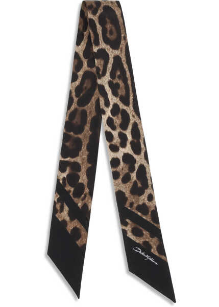 Esarfe Dolce & Gabbana Silk bandeau Scarf LEO MARRONE BDO NERO Femei (BM 19775183) 1