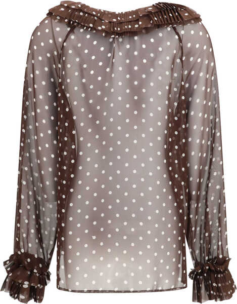 Camasi casual P.A.R.O.S.H. Polka-dot patterned Shirt FANTASIA MARRONE Femei (BM 19775222) 2
