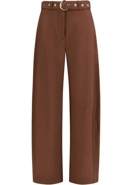 Pantaloni casual Pinko Lexy Pants MARRONE TERRA X PIANTE Femei (BM 19775243) 1