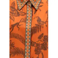 Camasi casual Dama - Camasi casual ALEMAIS Monkey Dance silk Shirt RUST Femei (BM 19775252) - B-mall.ro