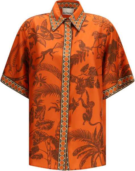 Camasi casual ALEMAIS Monkey Dance silk Shirt RUST Femei (BM 19775252) 1