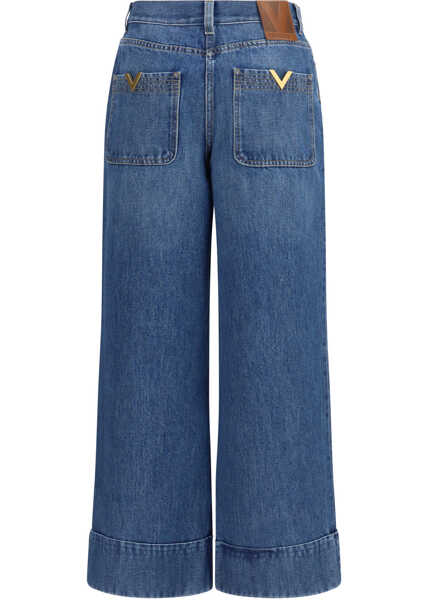 Blugi Valentino Garavani Logo detail Jeans MEDIUM BLUE DENIM Femei (BM 19775255) 2