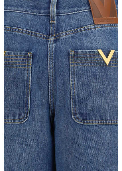 Blugi Valentino Garavani Logo detail Jeans MEDIUM BLUE DENIM Femei (BM 19775255) 3