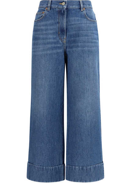 Blugi Valentino Garavani Logo detail Jeans MEDIUM BLUE DENIM Femei (BM 19775255) 1