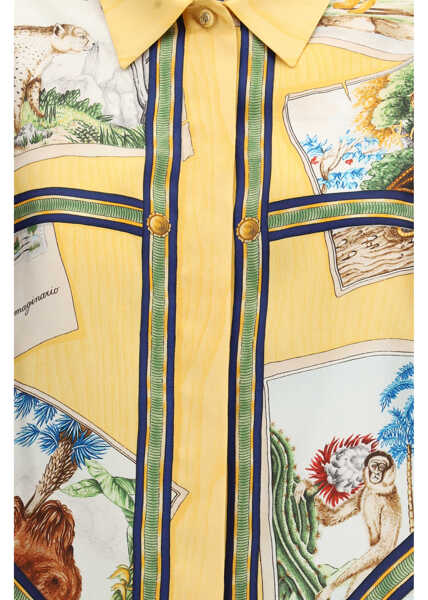 Camasi casual Gucci Silk twill Shirt YELLOW/IVORY/MC Femei (BM 19775261) 3