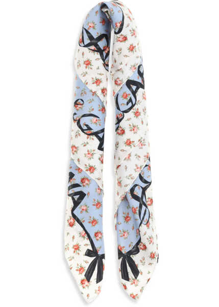 Esarfe Dolce & Gabbana Silk Scarf with rose print ROSELLINE F.CELESTE Femei (BM 19775267) 2