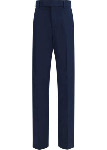 Pantaloni casual Ferragamo Cotton and cashmere chinos Pants NEW NAVY Barbati (BM 19775276) 1