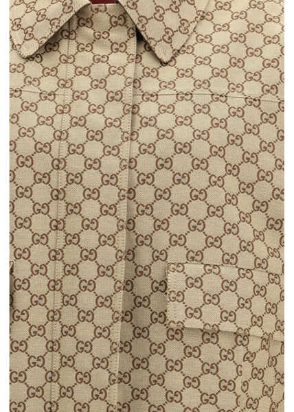 Bomber jacket Gucci GG Canvas bomber Jacket CAMEL/EBONY Femei (BM 19775291) 3