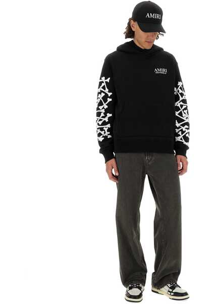 Bluze de trening AMIRI Stacked Bones Print Hoodie BLACK Barbati (BM 19775780) 3