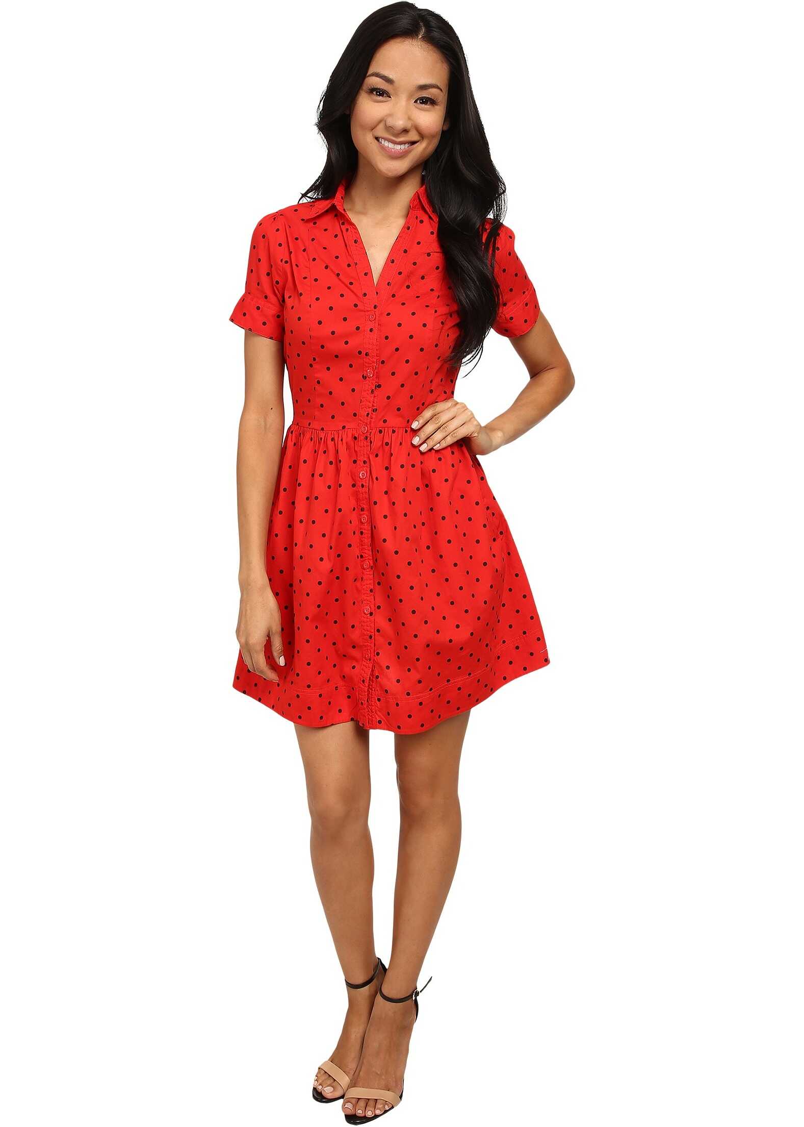 Rochie U.S. POLO ASSN. Printed Poplin Dress Red Burst