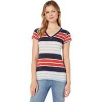 Tricouri Striped V-Neck T-Shirt Femei