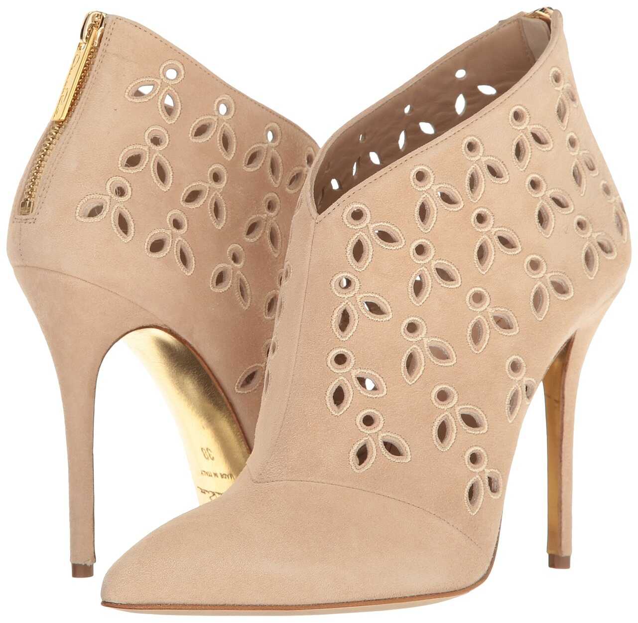 Gheata Oscar de la Renta Elkin 100mm Nude Lasercut Suede
