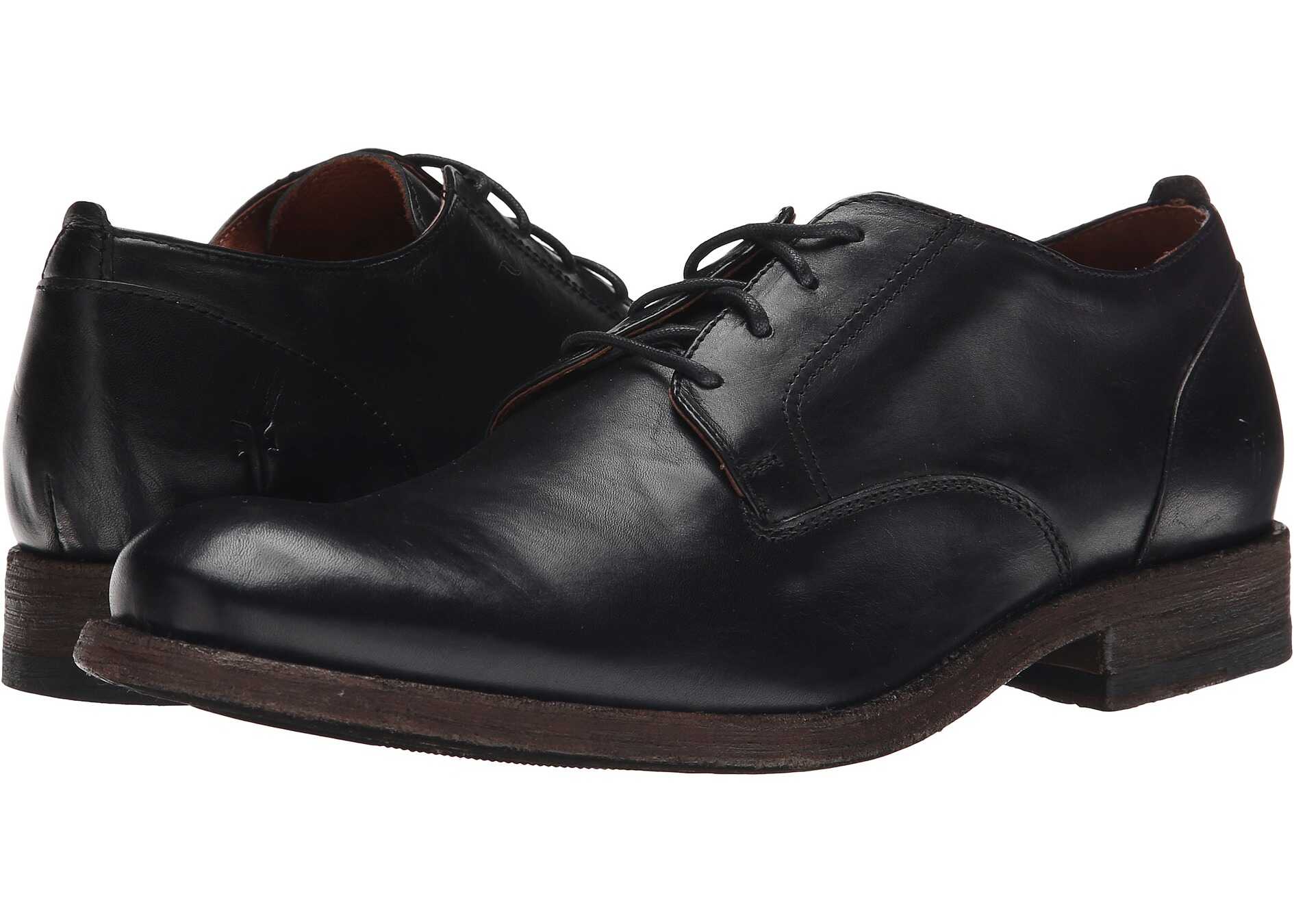 Pantof Frye Jacob Oxford Black Antiqued Full Grain