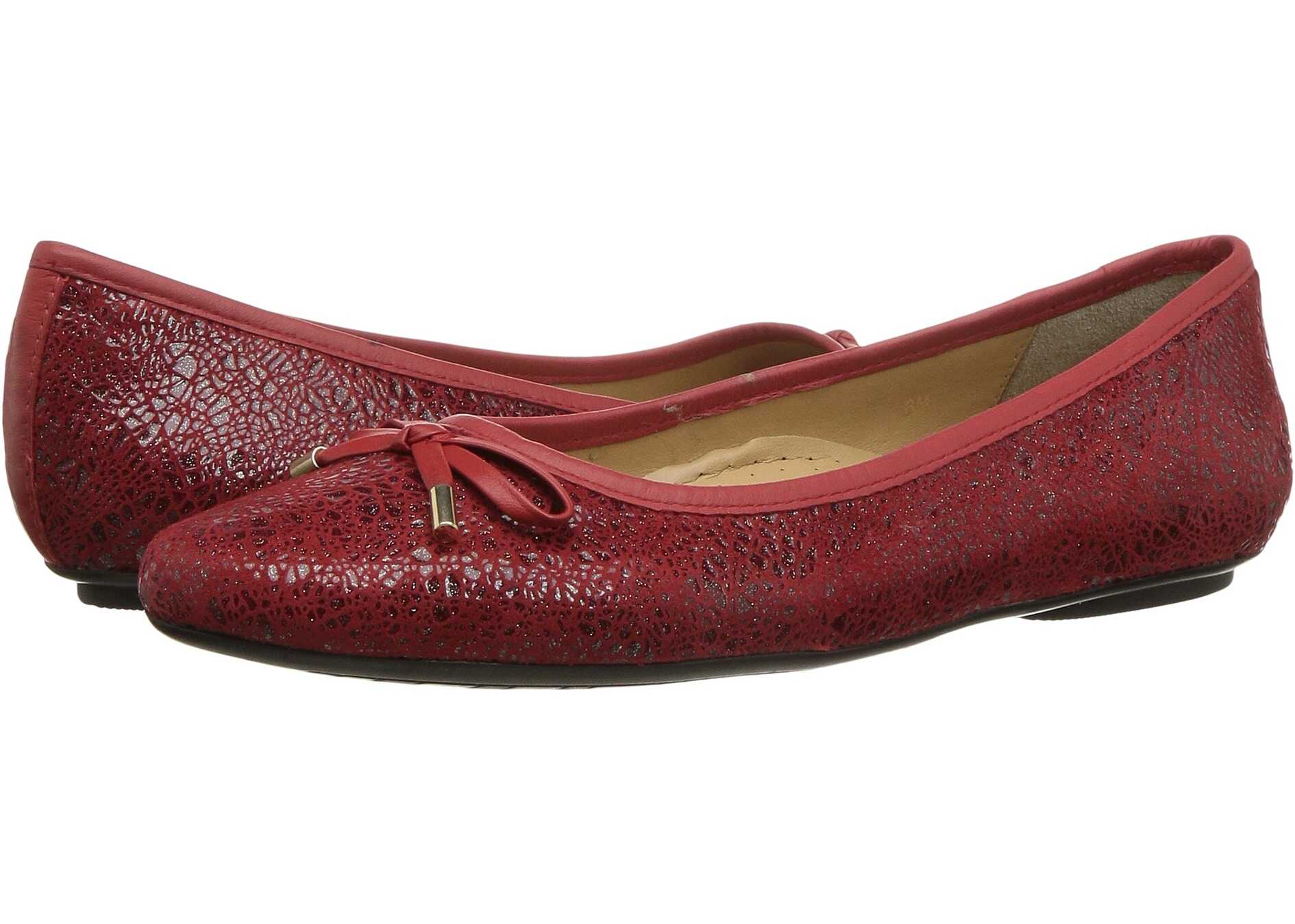 Balerin Vaneli Signy Red Glit Croco Print/Matching Nappa