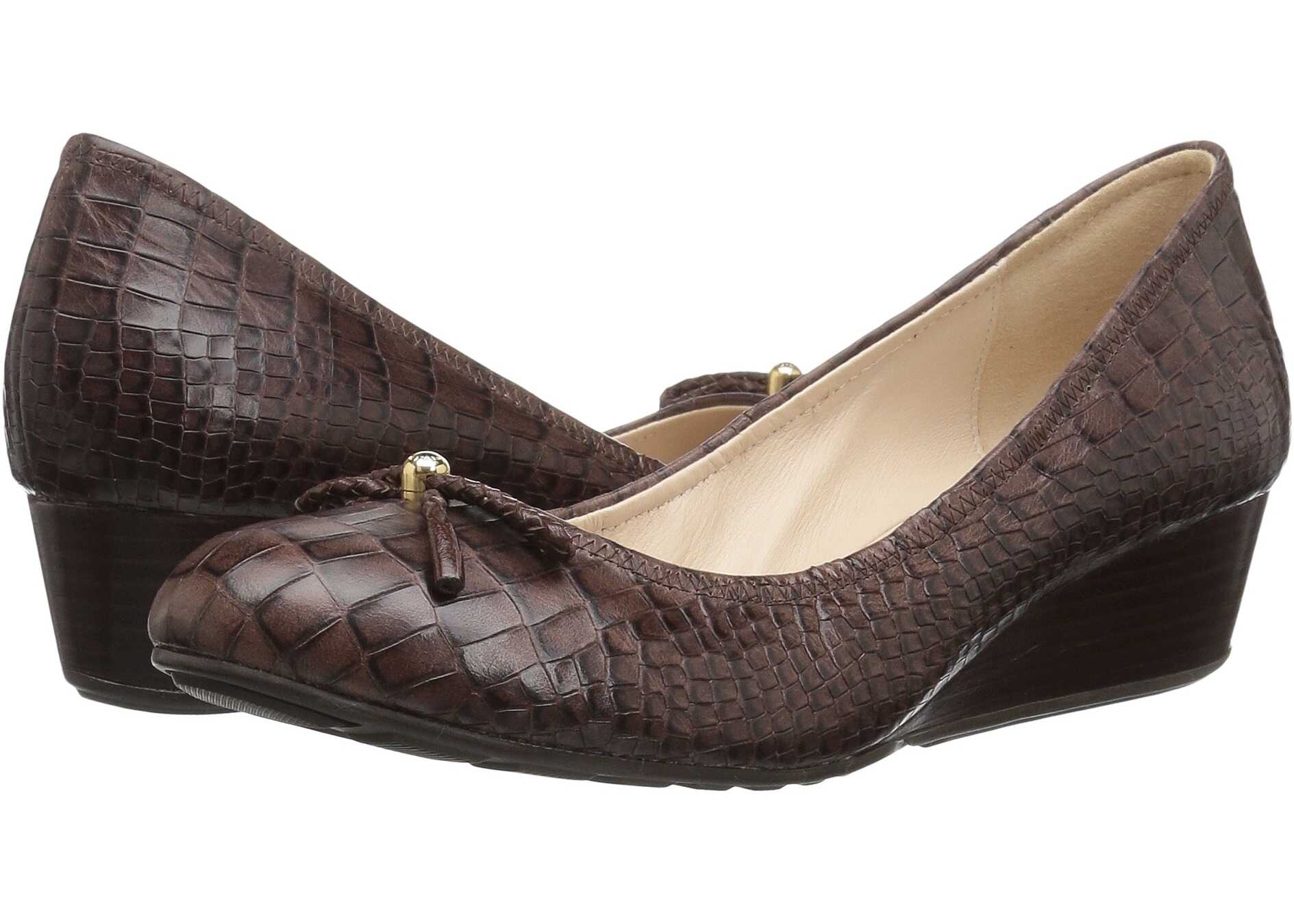 Pantof Cole Haan Tali Grand Lace Wedge 40 Chestnut Croc Print